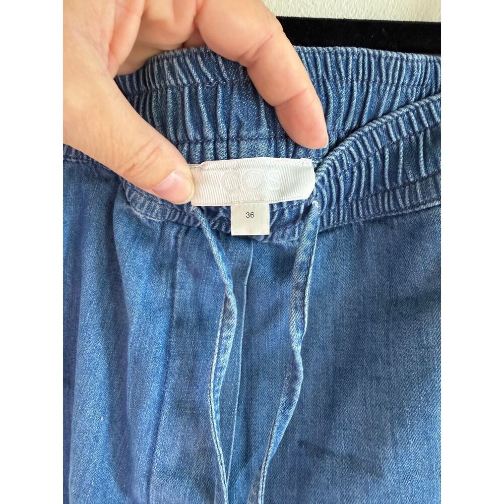 COS Drawstring Denim Shorts, Size Small - Picture 6 of 7